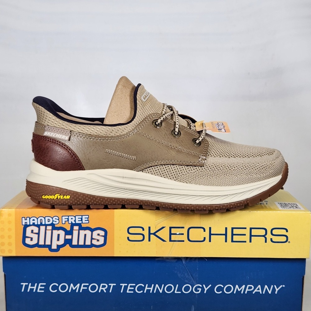 Skechers Slip-ins Meroe-Alden Mens Size 7 Taupe Hands Free Sneakers